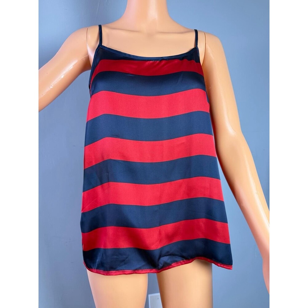 The Limited Camisole Small NWT Red Blue Stripe Satin Spaghetti Strap Y2K Cami.